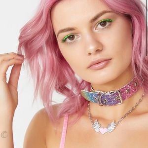 RAINBOW CUTIE GLITTER CHOKER (BRAND NEW)